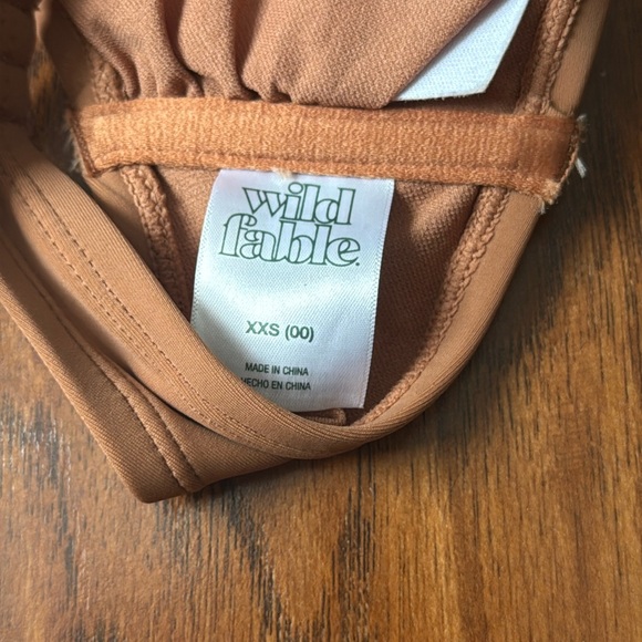 NWOT Wild Fable XXS (00) Brown Bralette Asymmetrical Padded Bikini Swim Top - Picture 8 of 8